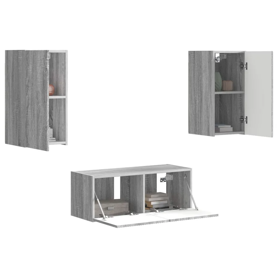 Ensemble meuble TV 6 pcs Gris Sonoma Bois d'ingénierie - 3