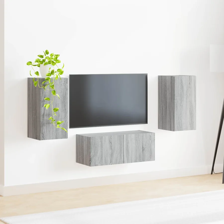 Ensemble meuble TV 6 pcs Gris Sonoma Bois d'ingénierie - 4