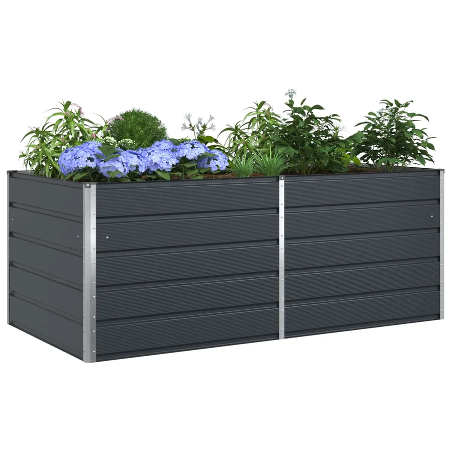 Jardinière Anthracite 195 x 100 x 75 cm Acier galvanisé - 3