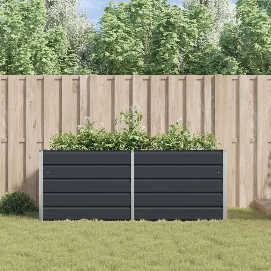Jardinière Anthracite 195 x 100 x 75 cm Acier galvanisé - 4