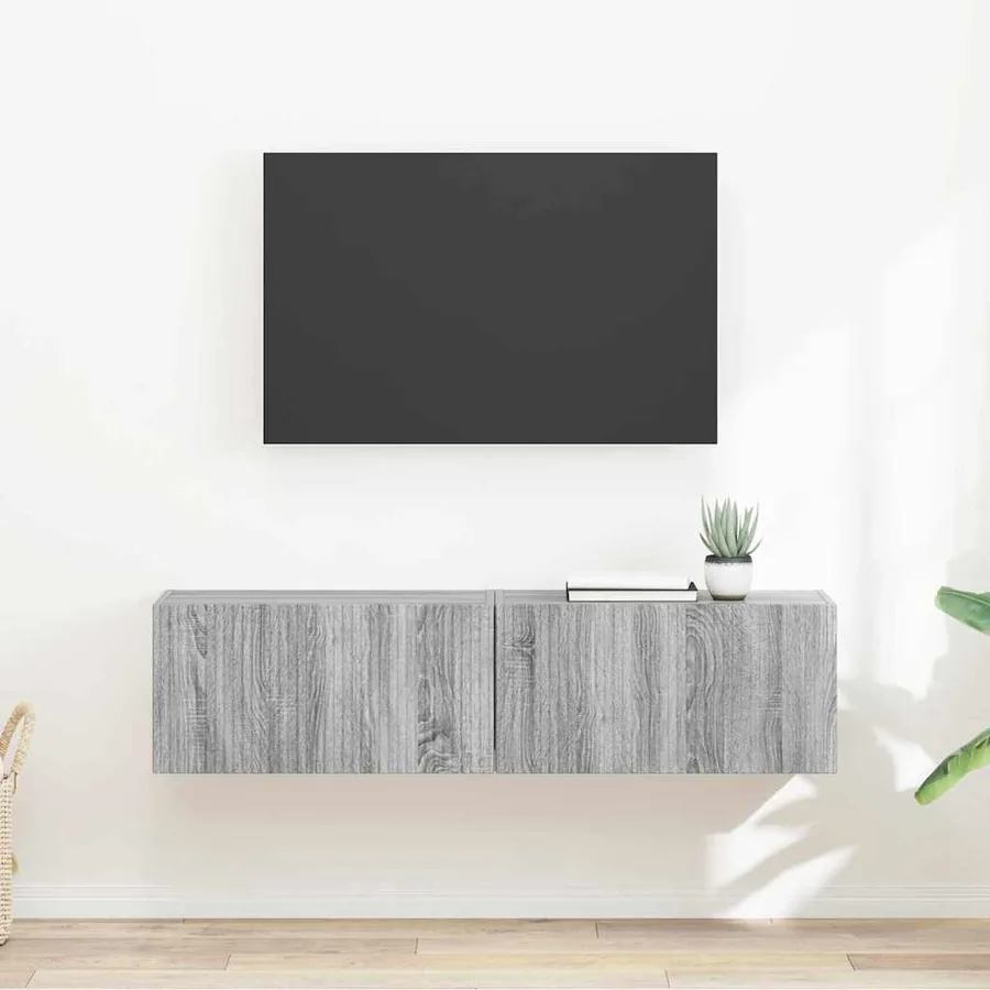 Meuble TV mural 2 pcs Gris Sonoma 60 x 31 x 29,5 cm