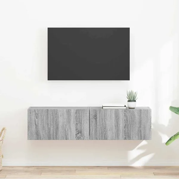 Meuble TV mural 2 pcs Gris Sonoma 60 x 31 x 29,5 cm