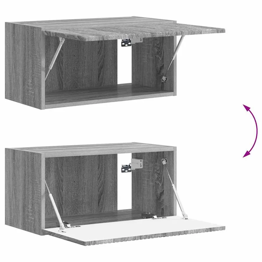 Meuble TV mural 2 pcs Gris Sonoma 60 x 31 x 29,5 cm - 12