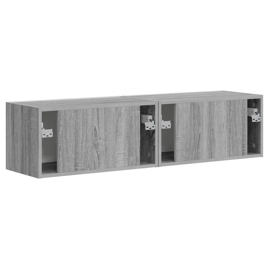 Meuble TV mural 2 pcs Gris Sonoma 60 x 31 x 29,5 cm - 9