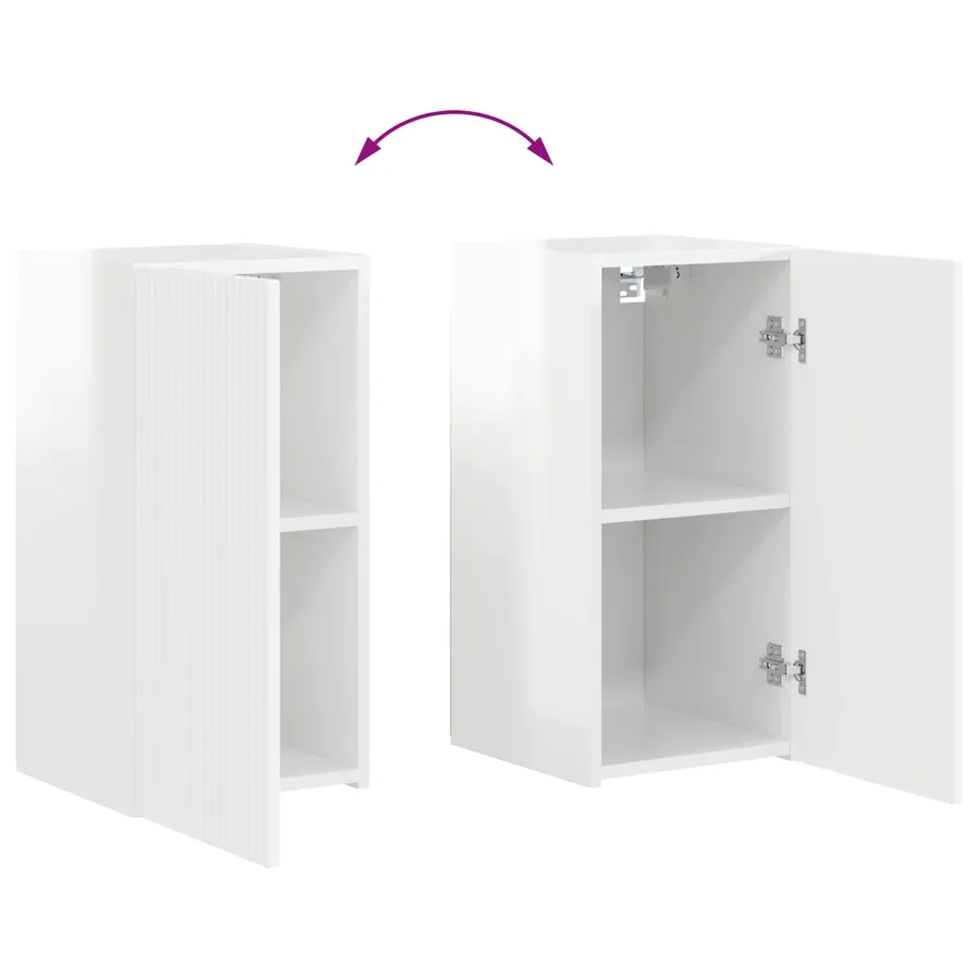 Ensemble meuble TV 6 pcs Blanc brillant Bois d'ingénierie - 11