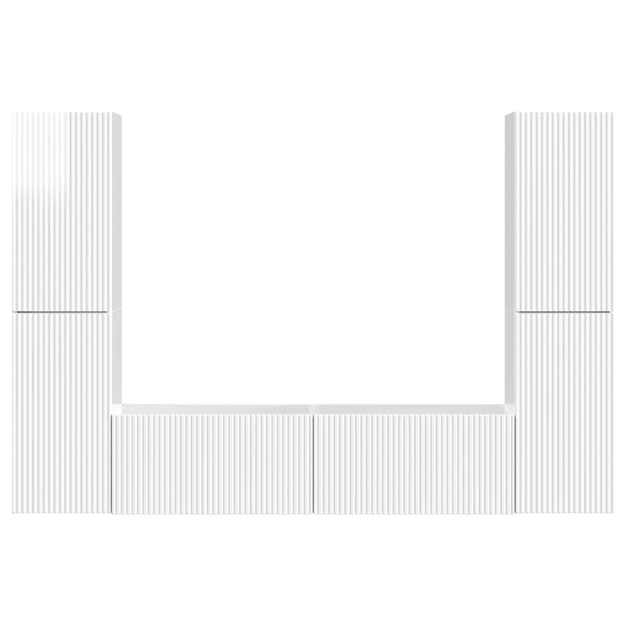 Ensemble meuble TV 6 pcs Blanc brillant Bois d'ingénierie - 7