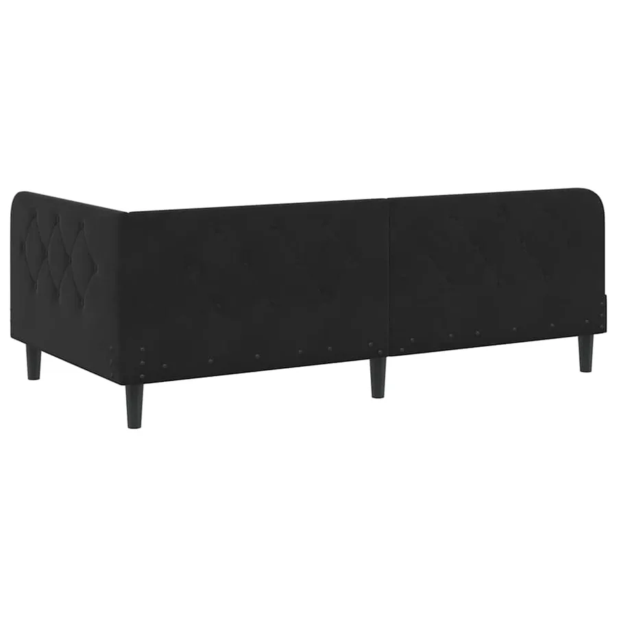 Cadre de lit d'angle Noir 90 x 190 cm Velours - 9
