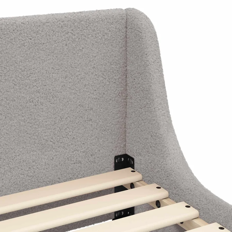 Cadre de lit pour enfants avec tête de lit Gris clair 80x200 cm - 6