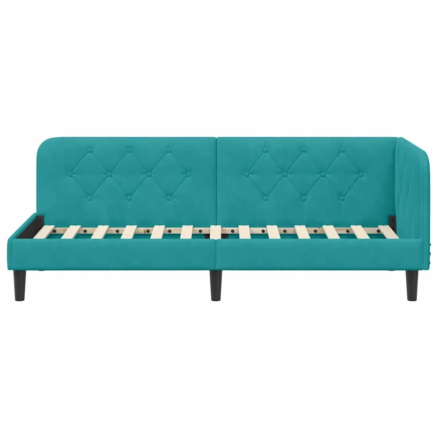 Cadre de lit d'angle Turquoise 80 x 200 cm Velours - 5
