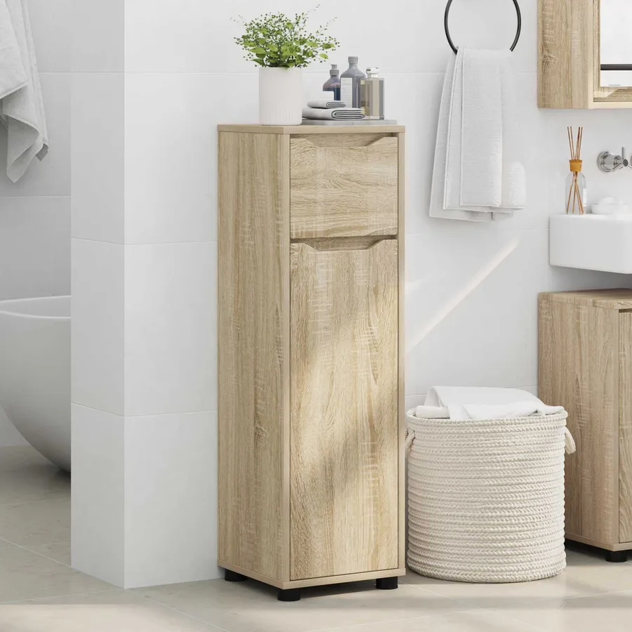 Cabinet de salle de bain Chêne Sonoma 30,5 x 30 x 101 cm - 4