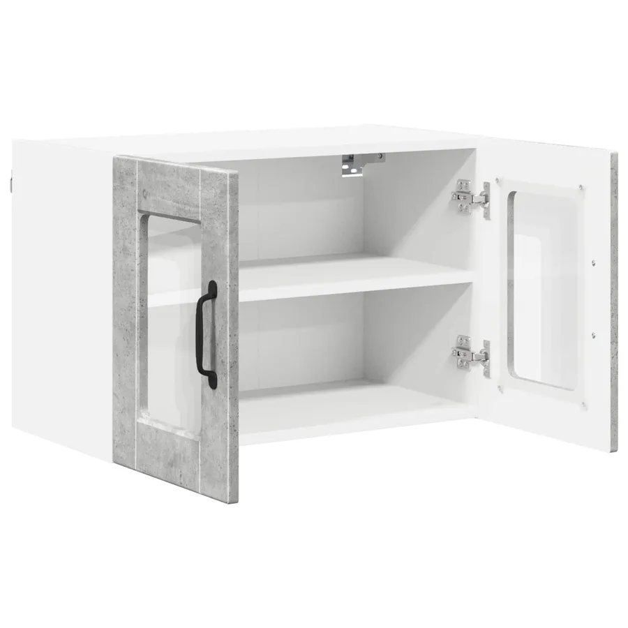 Cabinet en verre mural PORTO 2 pcs Gris béton 60 x 31 x 40 cm - 5