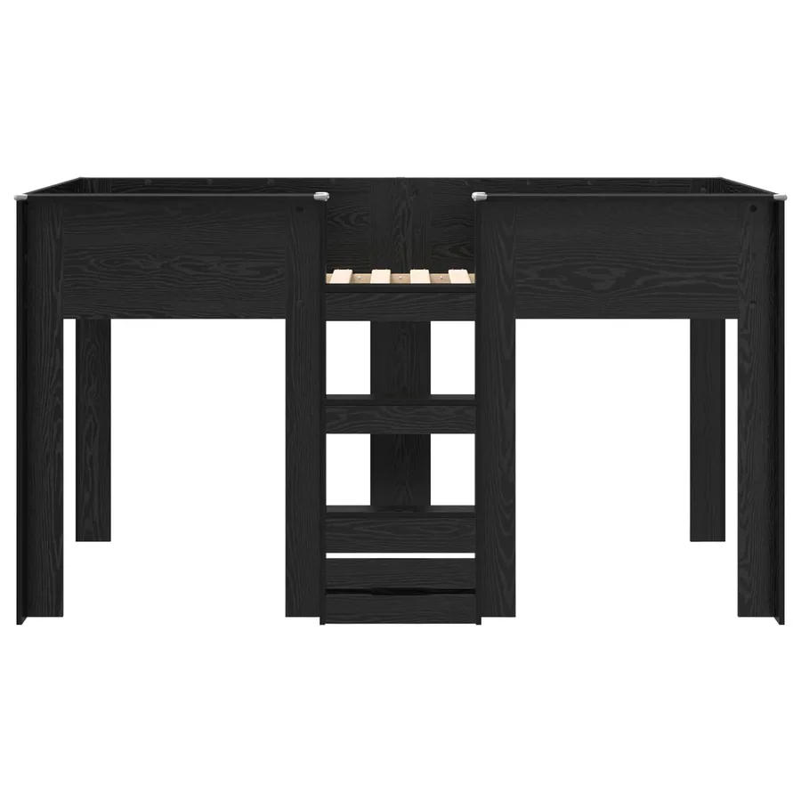 Lit Superposé pour Enfants avec stockage Chêne noir 80 x 200 cm - 5