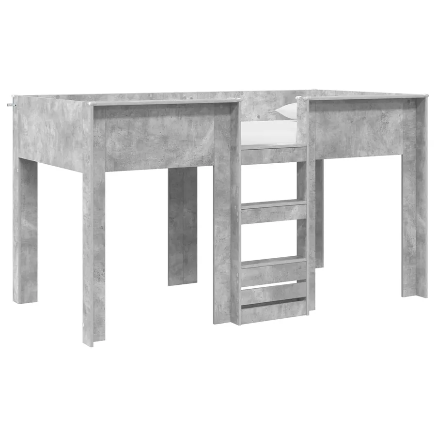 Lit Superposé pour Enfants avec stockage Gris béton 80 x 200 cm - 2