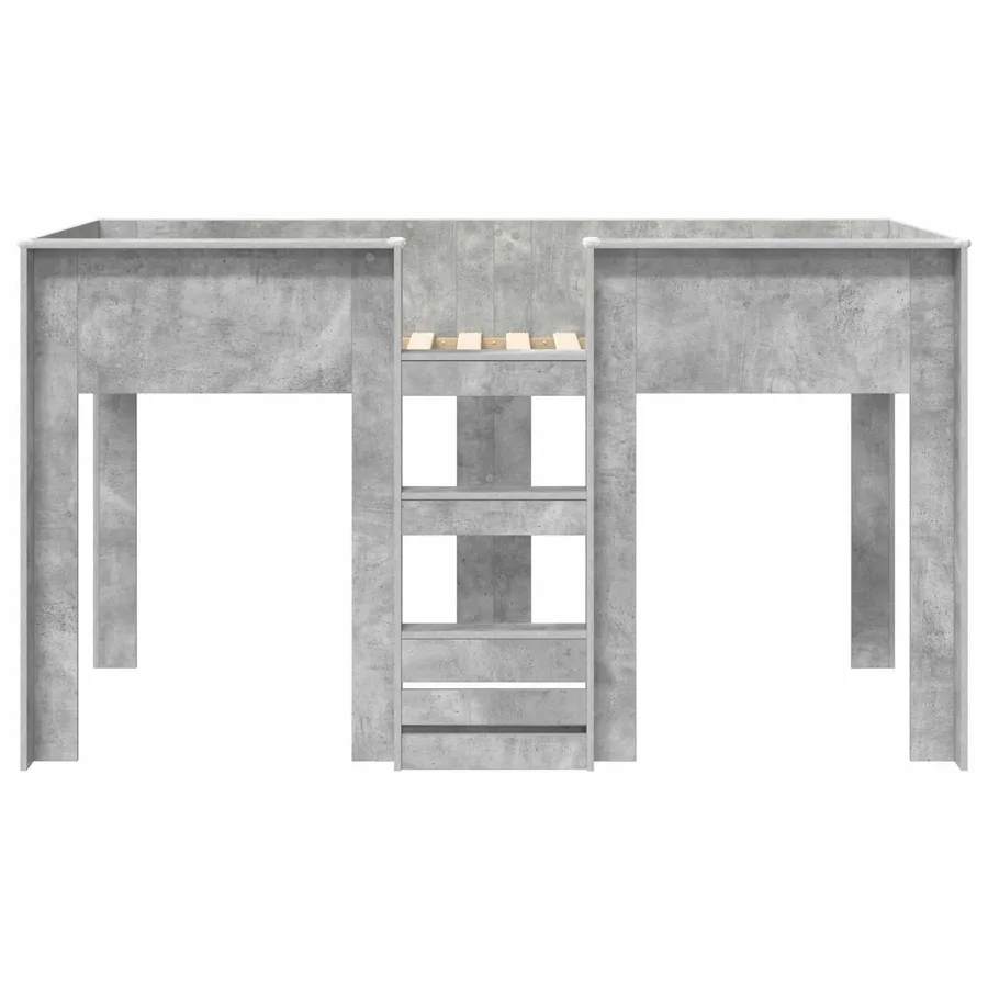 Lit Superposé pour Enfants avec stockage Gris béton 80 x 200 cm - 5