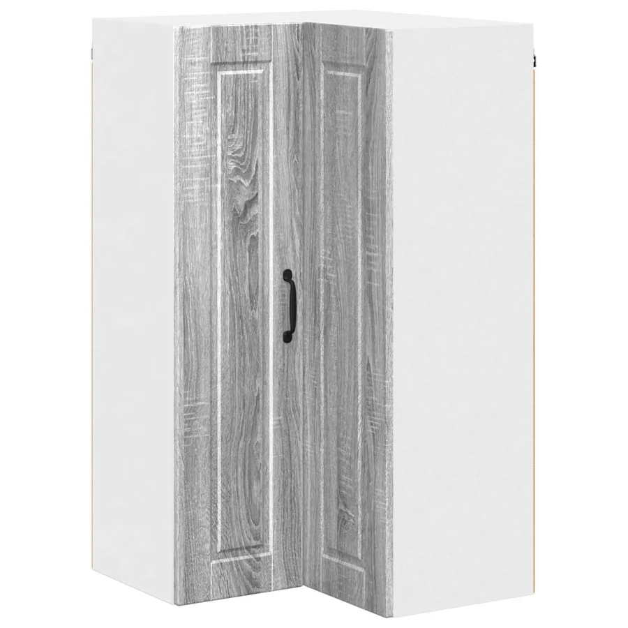 Cabinet d'angle mural PORTO Gris Sonoma 57 x 57 x 100 cm - 2