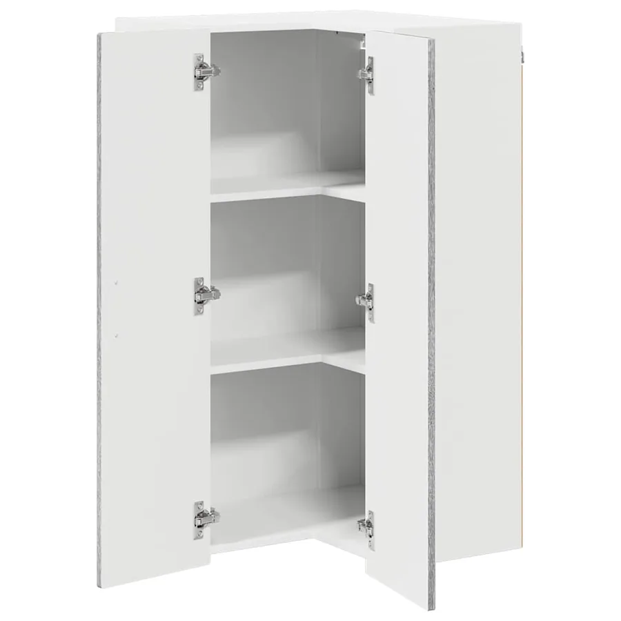 Cabinet d'angle mural PORTO Gris Sonoma 57 x 57 x 100 cm - 5