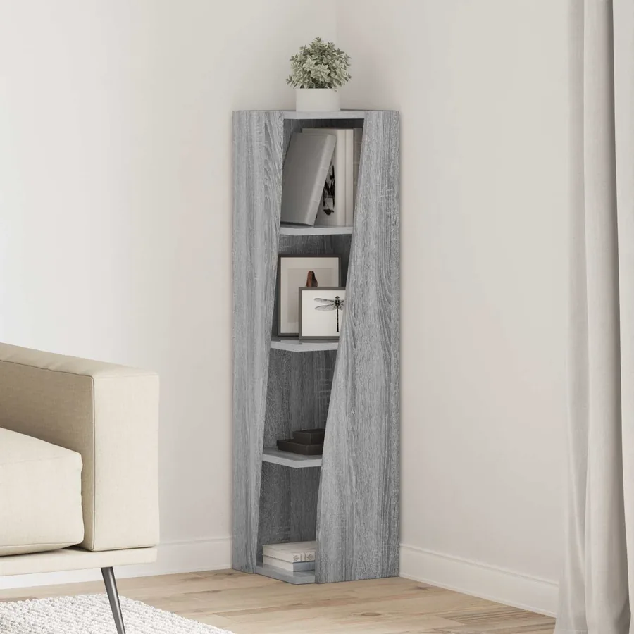Meuble d'angle Gris Sonoma 27,5x27x102cm Bois d'ingénierie