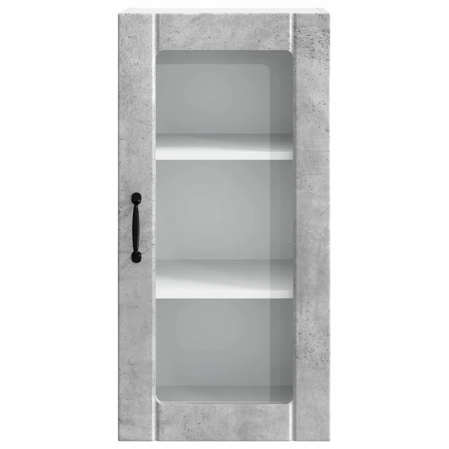 Cabinet en verre mural PORTO Gris béton 40 x 31 x 80 cm - 6