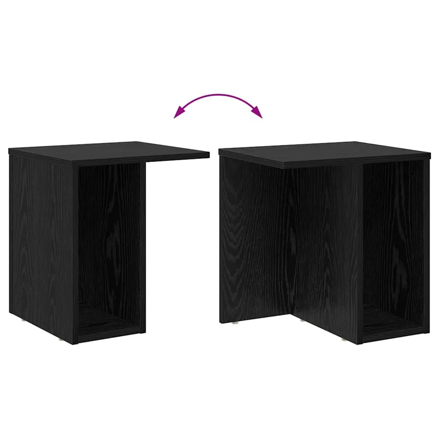 Table d'appoint Chêne noir 37 x 32 x 40 cm Bois d'ingénierie - 8