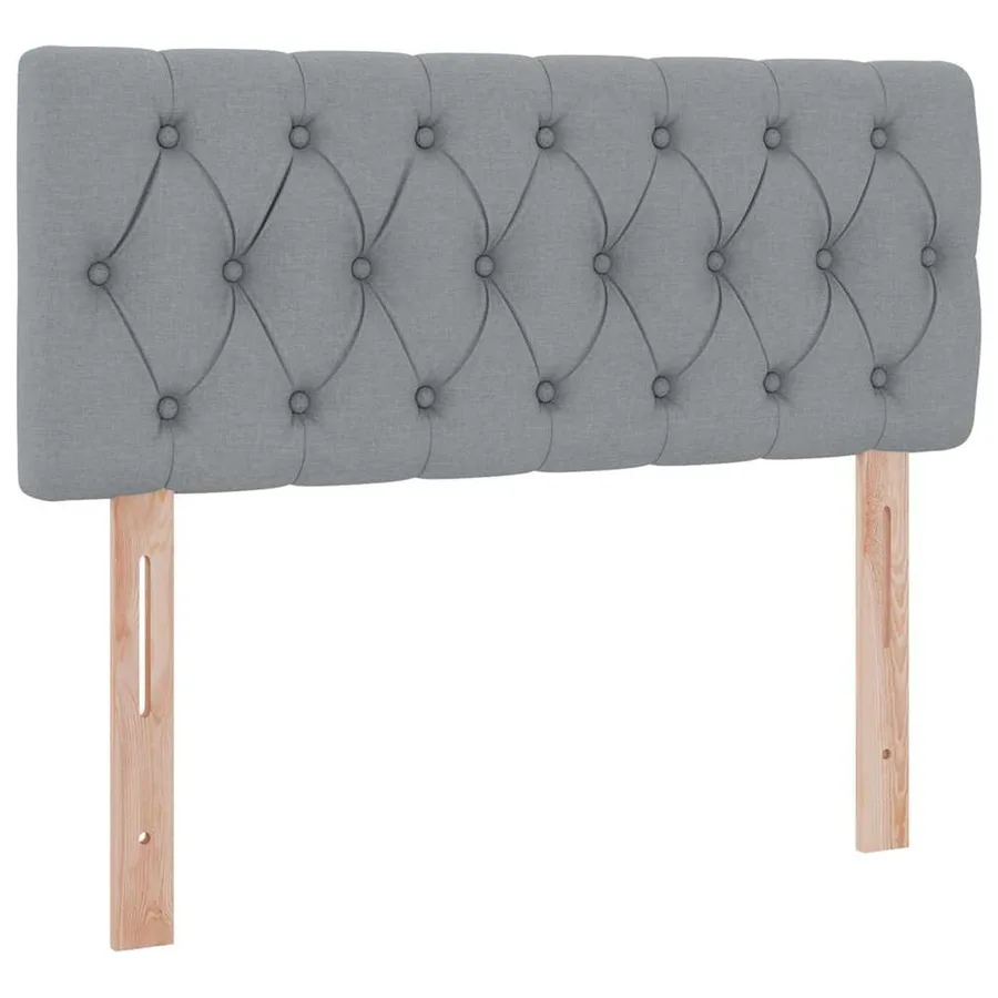 Lit de rangement LED avec matelas Gris clair 120 x 190 cm Tissu - 8