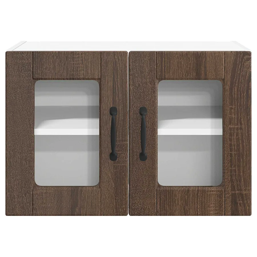 Cabinet en verre mural PORTO Chêne brun 60 x 31 x 40 cm - 6