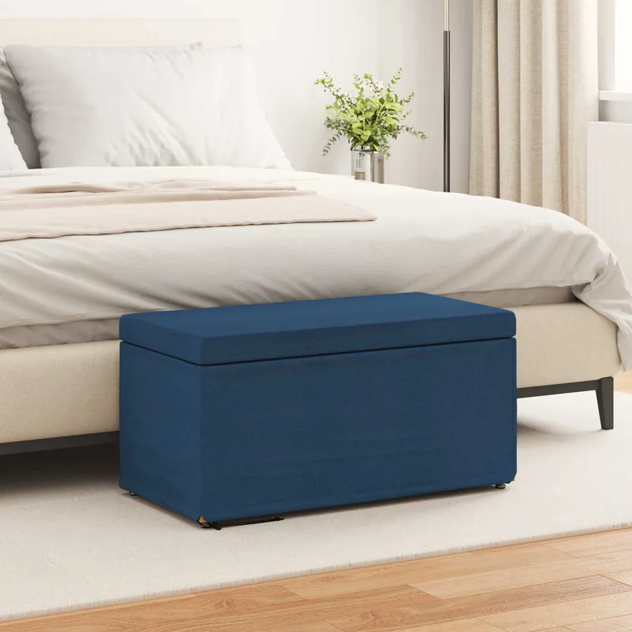Tabouret Bleu 81 x 41 x 40 cm Tissu et bois stratifié