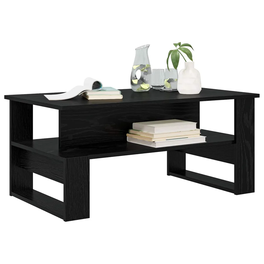 Table basse Chêne noir 90 x 50 x 40 cm Bois d'ingénierie - 3