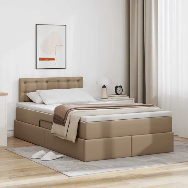 Lit avec rangement et LED avec stockage Cappuccino 120 x 200 cm