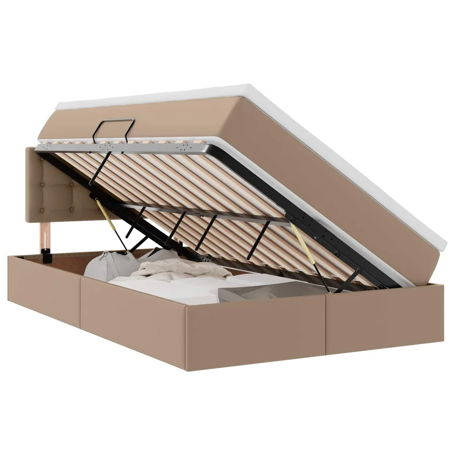 Lit avec rangement et LED avec stockage Cappuccino 120 x 200 cm - 2