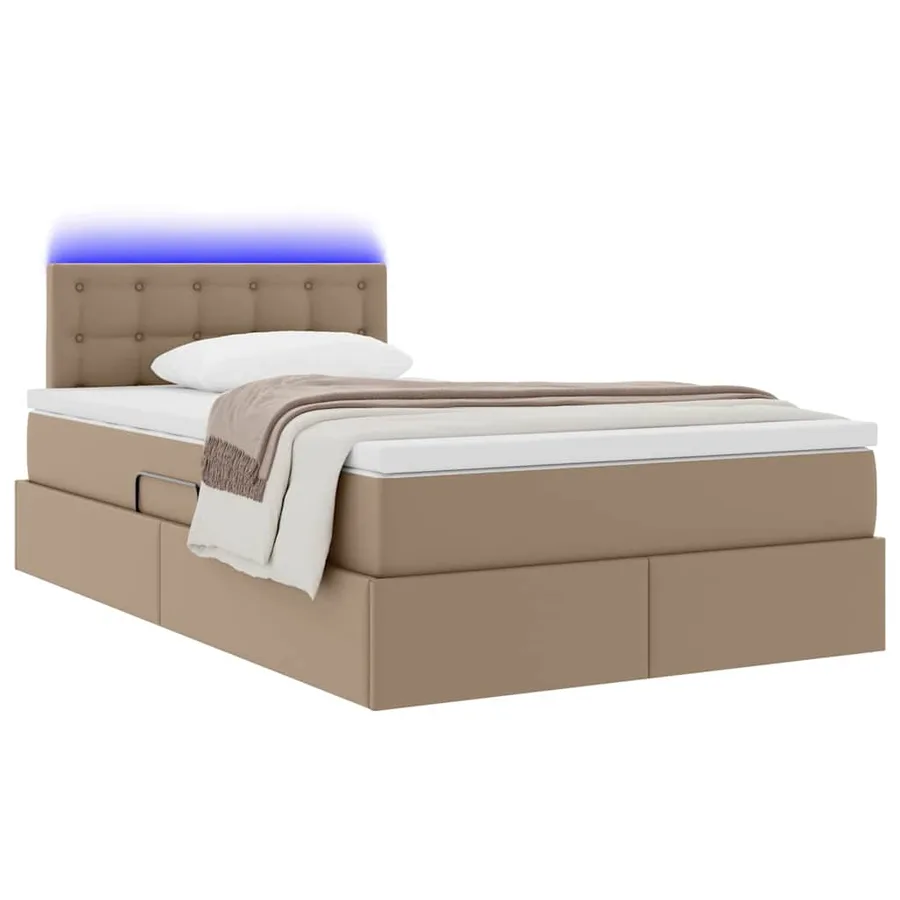 Lit avec rangement et LED avec stockage Cappuccino 120 x 200 cm - 3
