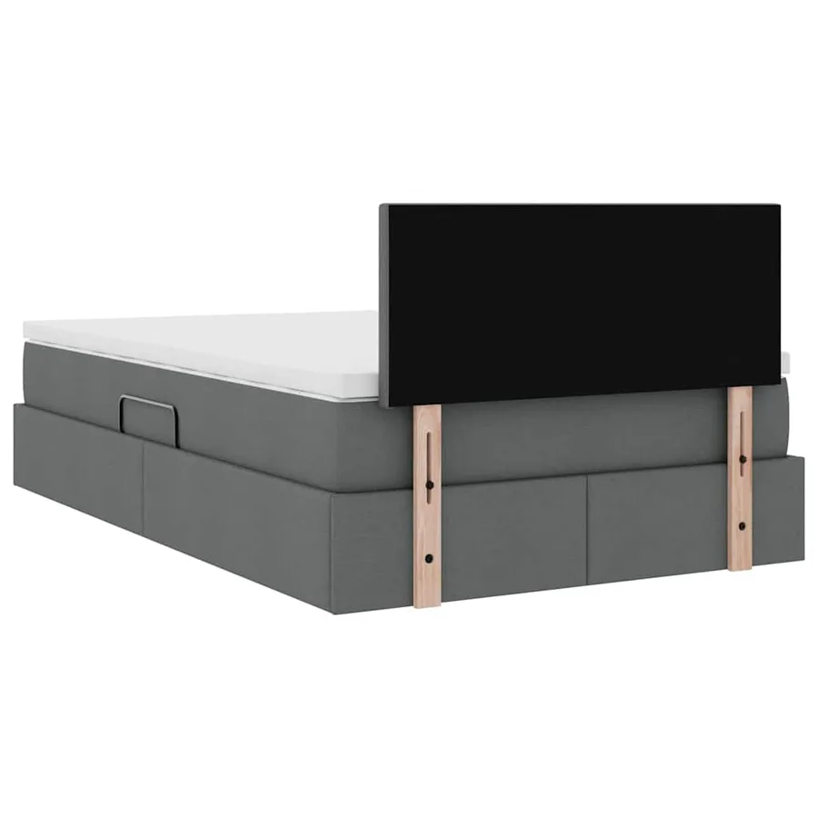 Lit avec rangement et matelas Gris foncé 120 x 200 cm - 11