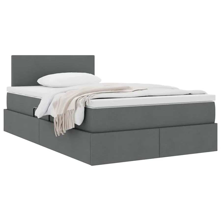 Lit avec rangement et matelas Gris foncé 120 x 200 cm - 3