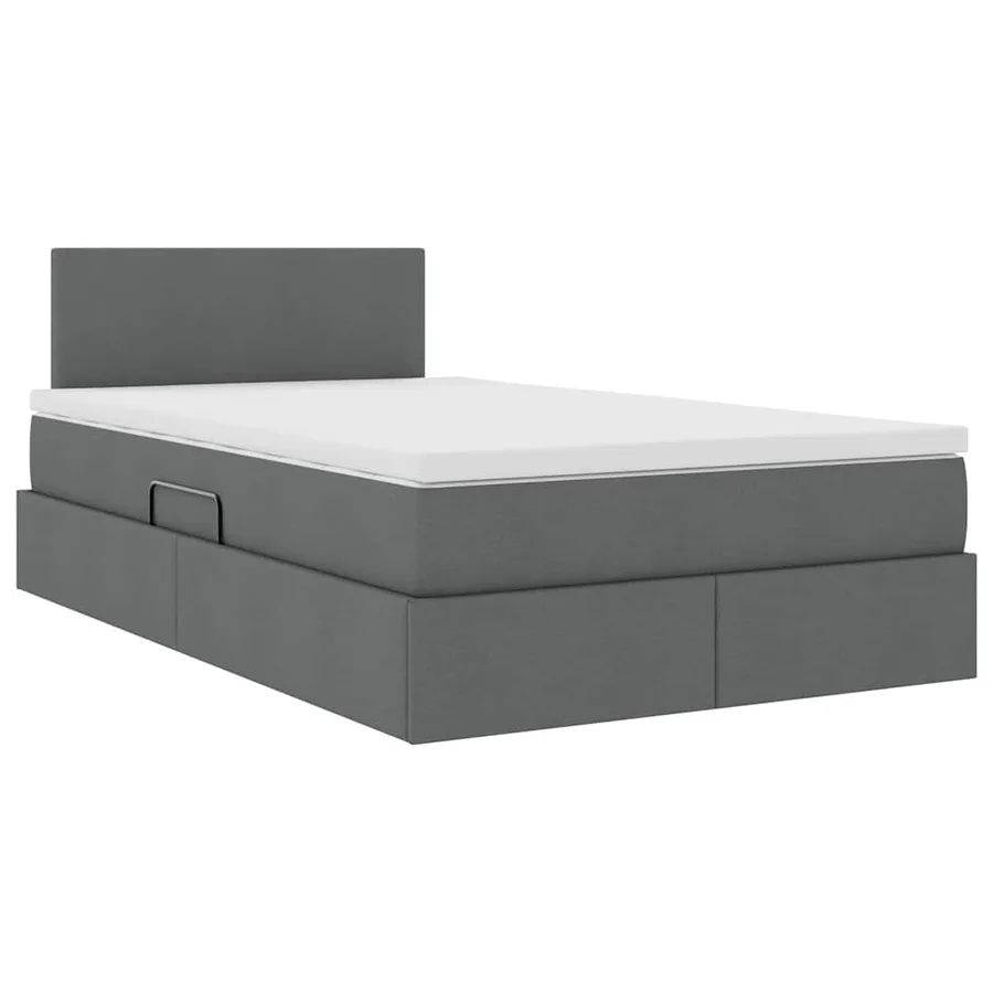 Lit avec rangement et matelas Gris foncé 120 x 200 cm - 5
