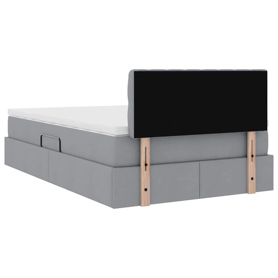 Lit avec rangement et matelas Gris clair 120 x 190 cm - 10