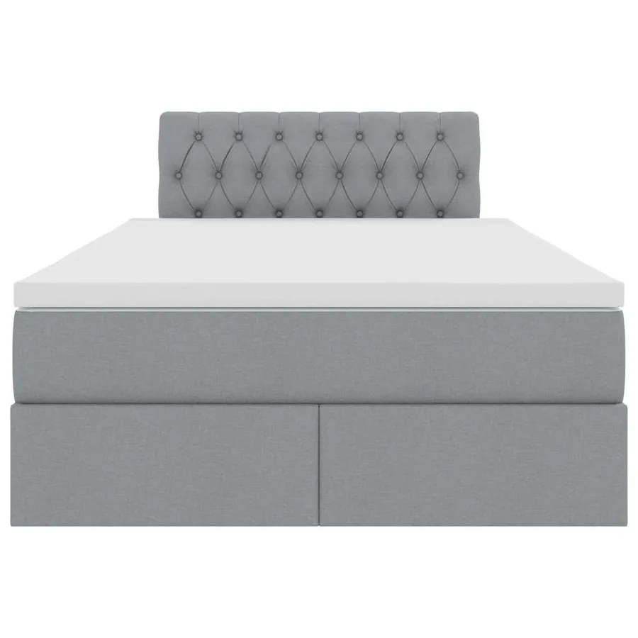 Lit avec rangement et matelas Gris clair 120 x 190 cm - 6