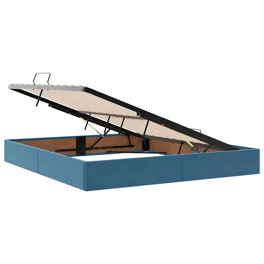 Lit de Rangement avec matelas Bleu foncé 160 x 200 cm Velours - 6