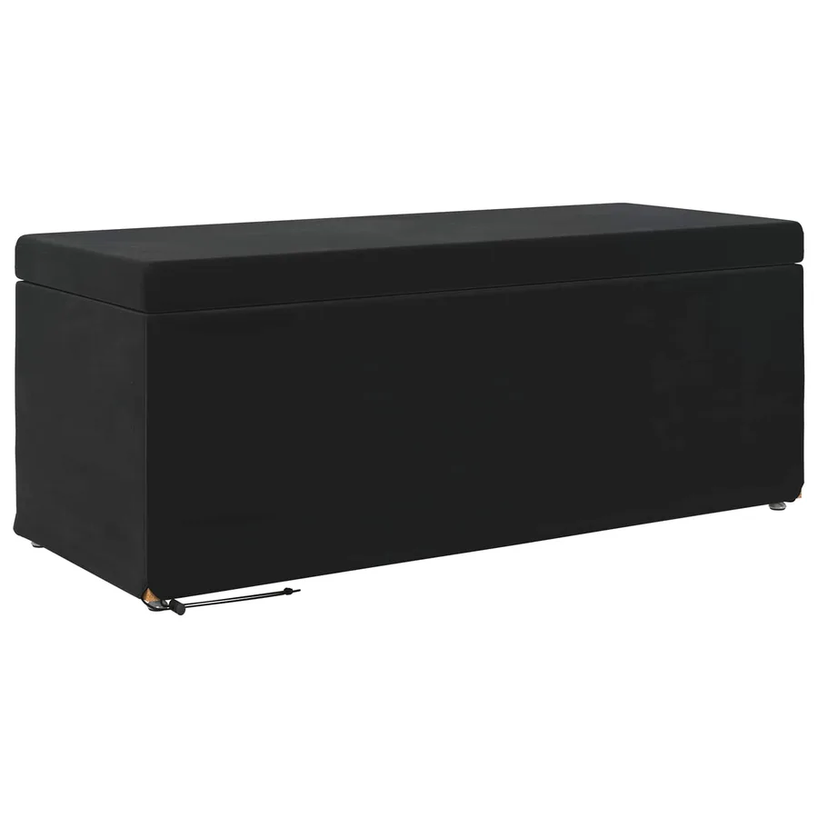 Tabouret Noir 101 x 41 x 40 cm Velours et Bois Composite - 2