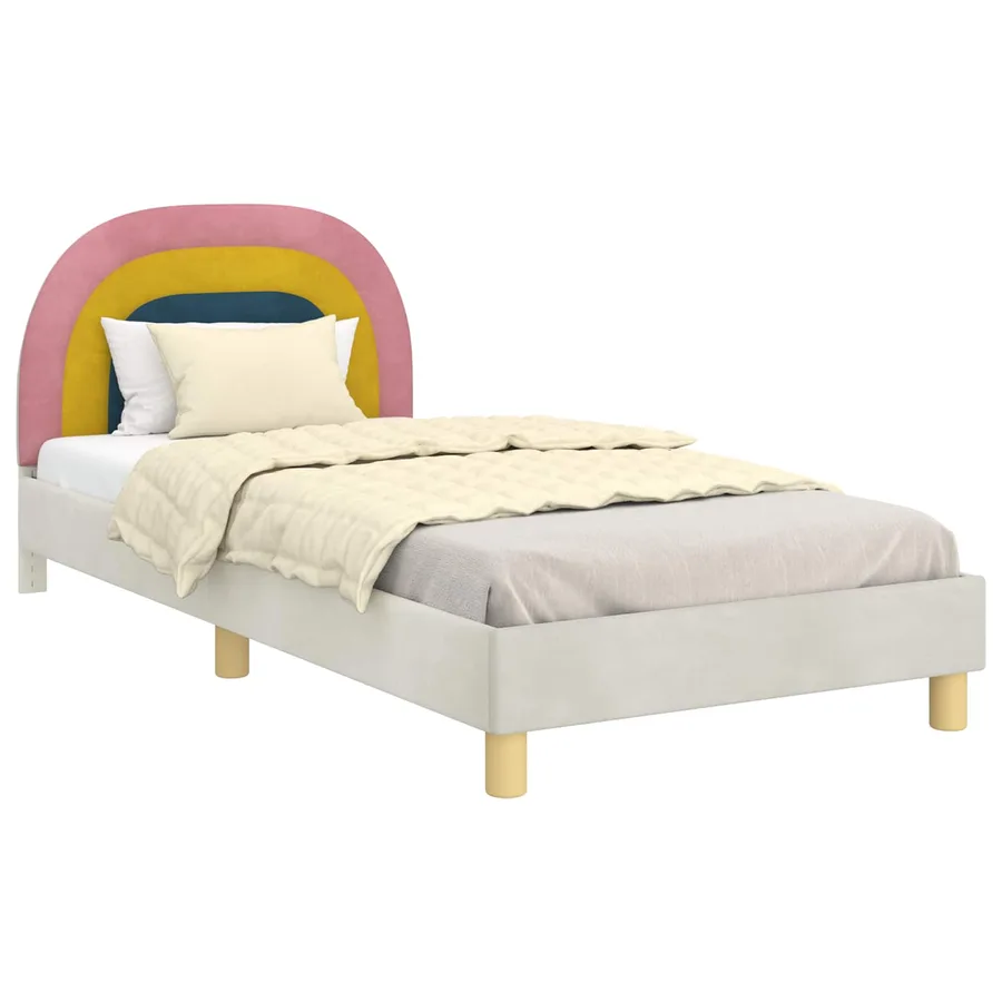Cadre de lit pour enfants avec tête de lit Crème 80 x 200 cm - 2