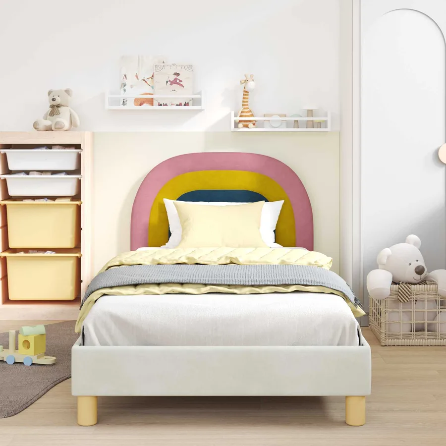 Cadre de lit pour enfants avec tête de lit Crème 80 x 200 cm - 3