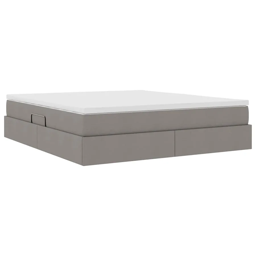 Lit avec rangement et matelas Taupe 160 x 200 cm Polyester - 8