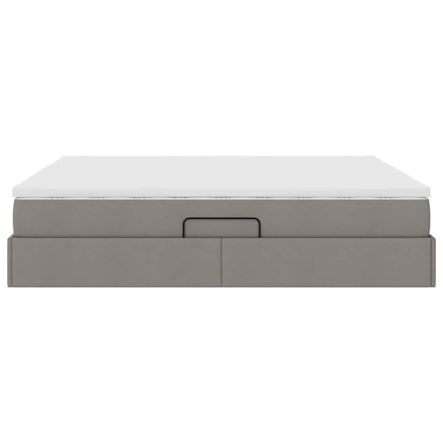 Lit avec rangement et matelas Taupe 160 x 200 cm Polyester - 9