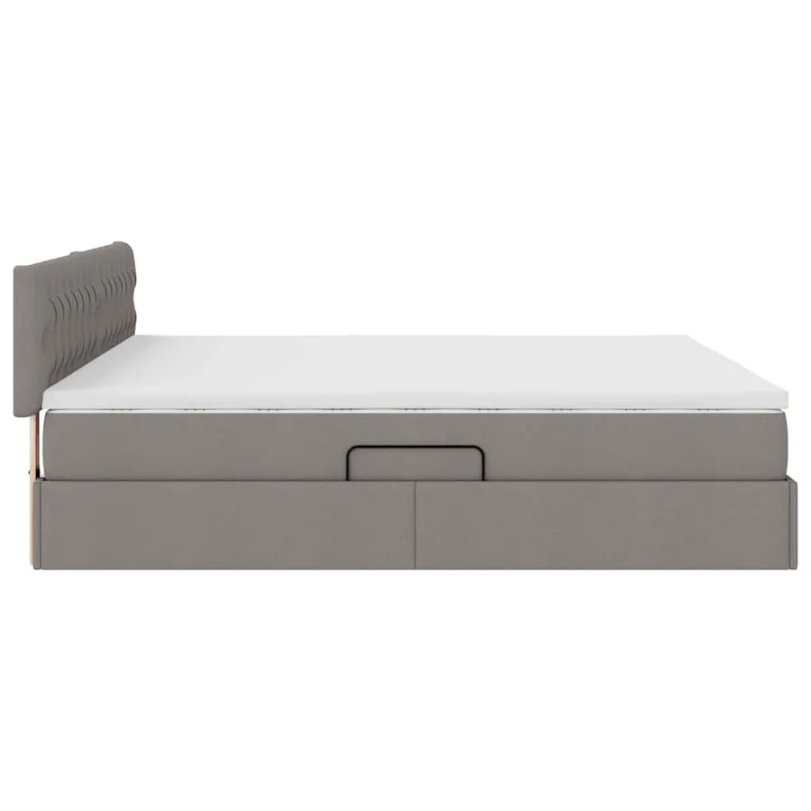 Lit de rangement LED avec matelas Taupe 160 x 200 cm Tissu - 11