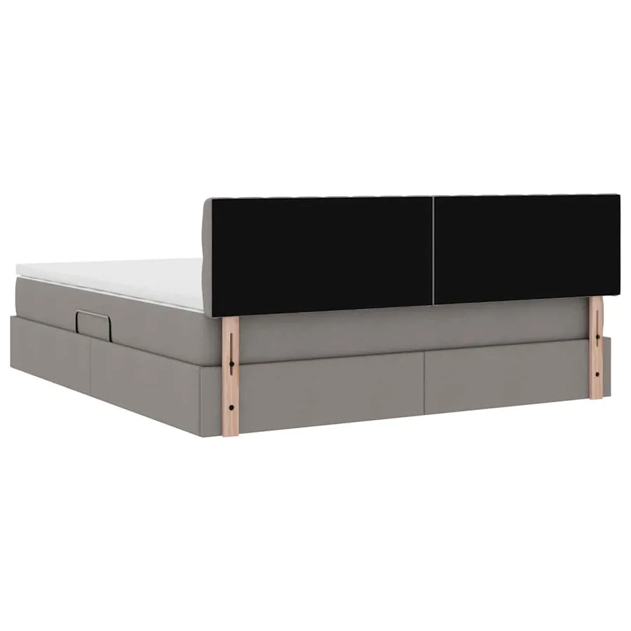 Lit de rangement LED avec matelas Taupe 160 x 200 cm Tissu - 12