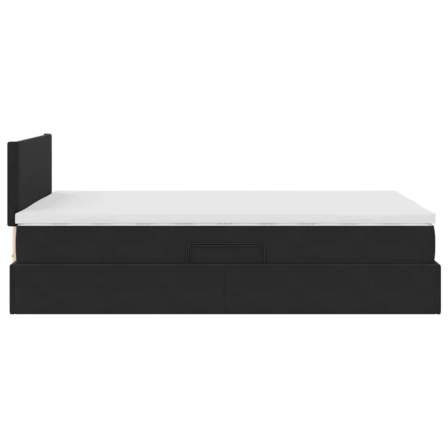 Lit de Rangement avec matelas Noir 120 x 190 cm Velours - 9