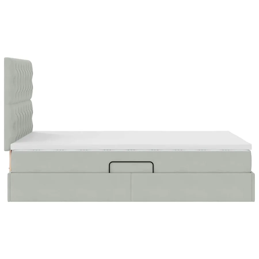 Lit de rangement LED avec matelas Gris clair 120 x 190 cm - 11