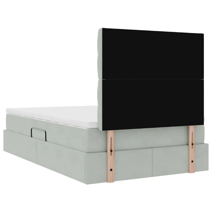 Lit de rangement LED avec matelas Gris clair 120 x 190 cm - 12