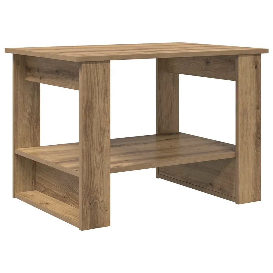 Table basse Chêne artisanal 72 x 50 x 50 cm Bois d'ingénierie - 2