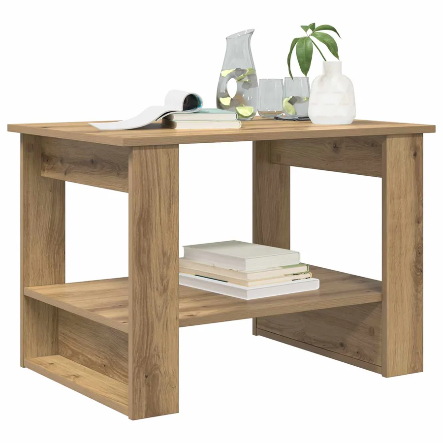 Table basse Chêne artisanal 72 x 50 x 50 cm Bois d'ingénierie - 3