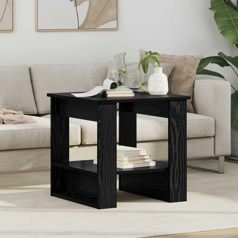 Table basse Chêne noir 51 x 50 x 50 cm Bois d'ingénierie