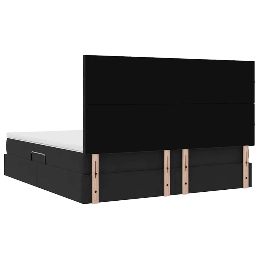 Lit avec rangement et matelas Noir 160 x 200 cm Velours - 11